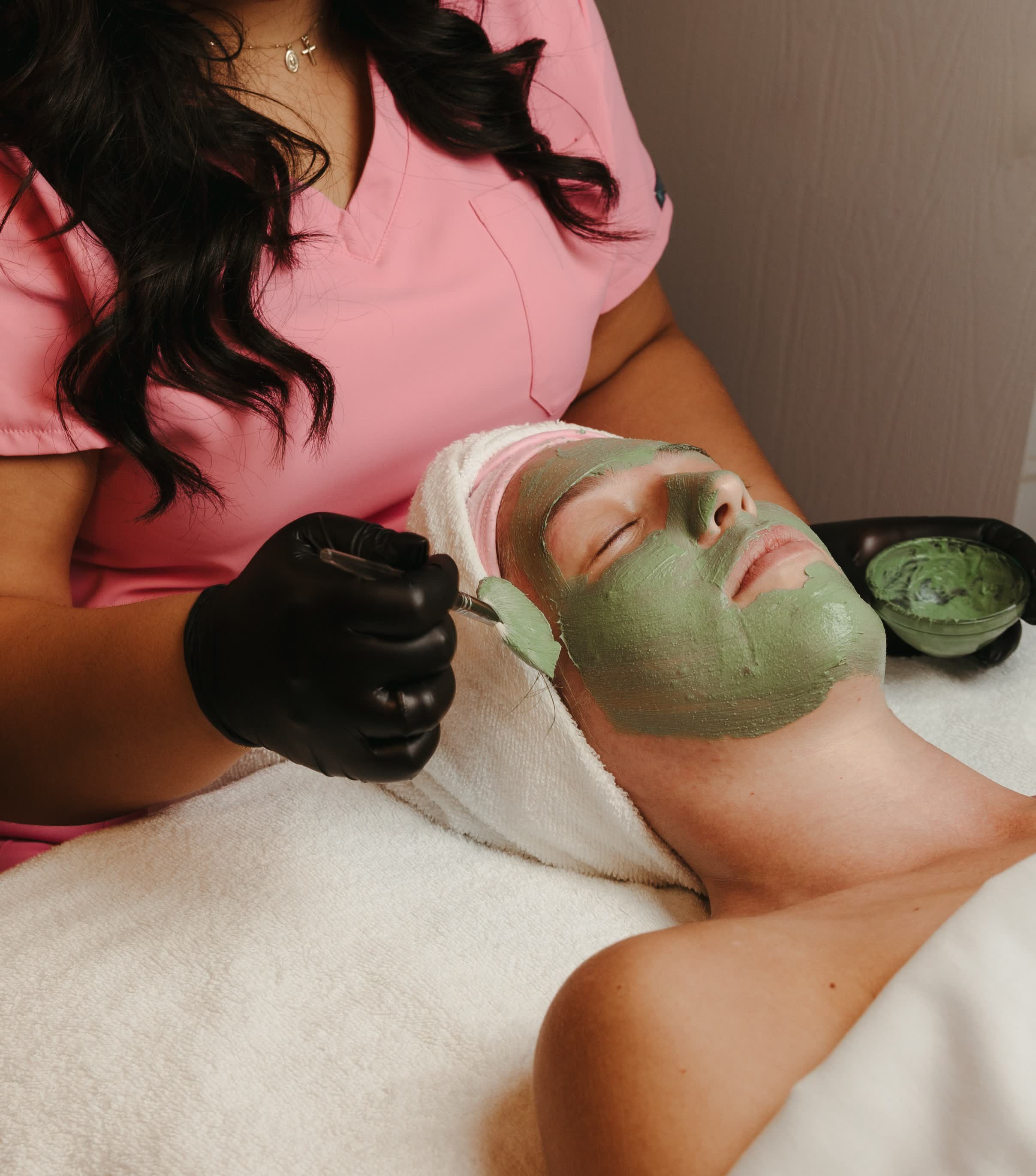 Facials service room at Just Posh Esthetics